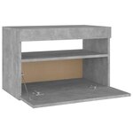 vidaXL Tables de chevet avec lumières LED 2 Pièces gris béton 60x35x40 cm