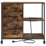 vidaXL Cabinet de Bureau Chêne fumé 76 x 41 x 72 cm Bois d'ingénierie