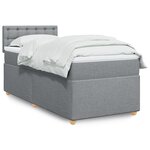 vidaXL Sommier à lattes de lit avec matelas gris clair 80x200 cm tissu