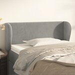 vidaXL Tête de lit avec oreilles Gris clair 93x23x78/88 cm Velours