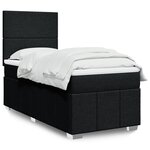 vidaXL Sommier à lattes de lit et matelas Noir 80x200 cm Tissu