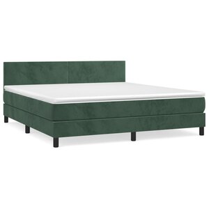 vidaXL Sommier à lattes de lit et matelas Vert foncé 180x200cm Velours