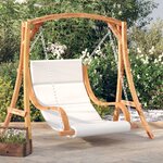 vidaXL Chaise balançoire avec coussin bois d'épicéa avec finition teck
