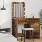Coiffeuse vidaXL avec lumières LED Bois ancien 50x41x135 cm