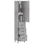 vidaXL Buffet haut Gris béton 34 5x34x180 cm Bois d'ingénierie