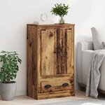 vidaXL Haut Armoire Bois Ancien 60 x 35 5 x 103 5 cm Bois d'ingénierie