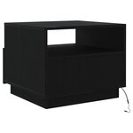 vidaXL Table basse avec lumières LED chêne noir 50x49x40 cm