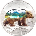 BEAR Into The Wild 2 Oz Silver Coin 1000 Togrog Mongolia 2021