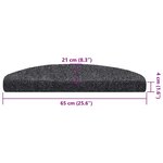 vidaXL Tapis d'escalier autocollants 30 pièces 65 x 21 x 4 cm Gris foncé Demi-rond Grand