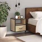 vidaXL Table de chevet murale chêne sonoma 40x31x39 5 cm