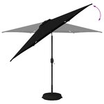 vidaXL Parasol de jardin avec lampes LED 300 x 300 cm Polyester Noir