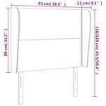 vidaXL Tête de lit avec oreilles Gris foncé 93x23x118/128 cm Velours