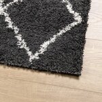 vidaXL Tapis shaggy à poils longs moderne noir et crème 100x200 cm