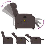 vidaXL Fauteuil de massage inclinable Marron foncé Tissu