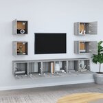 vidaXL Ensemble de meubles TV 7 Pièces Sonoma gris Bois d'ingénierie