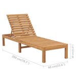 vidaXL Chaise longue bois de teck solide