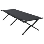 vidaXL Lit de camping pliant 2 Pièces Noir Tissu Oxford
