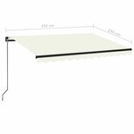 vidaXL Auvent manuel rétractable 350x250 cm Crème