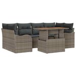 vidaXL Ensemble de canapé de jardin 7 Pièces Gris Poly rotin