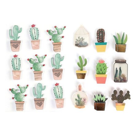 18 stickers 3D Cactus