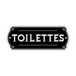 Plaque de porte pour les toilettes en métal