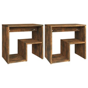 vidaXL Tables de chevet 2 Pièces Chêne fumé 40x30x40 cm Bois d'ingénierie