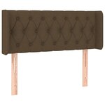 vidaXL Tête de lit avec oreilles Marron Foncé 93x16x78/88 cm Tissu