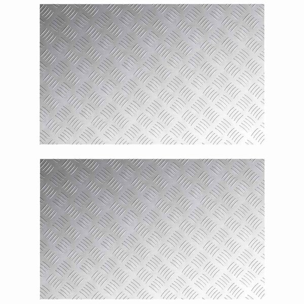 vidaXL Plaques à damier 2 Pièces Argent 80 x 50 cm Aluminium