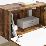 vidaXL Meuble TV mural Chêne fumé 60 x 31 x 29.5 cm Bois d'ingénierie