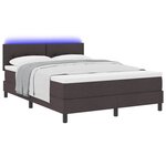 vidaXL Lit à ressorts avec matelas Marron foncé 140 x 200 cm tissu