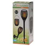 ProGarden Lampe solaire de jardin à LED 3 en 1 Noir