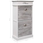 vidaXL Armoire à chaussures Gris 50 x 28 x 98 cm Bois de Paulownia