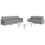 vidaXL Ensemble de canapés 2 Pièces gris clair tissu