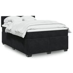 vidaXL Sommier à lattes de lit avec matelas Noir 140x200 cm Velours