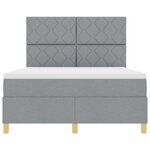 vidaXL Lit à ressorts avec matelas gris clair 140x200 cm tissu