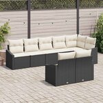 vidaXL Ensemble de salle à manger pour jardin 8 Pièces Noir  Crème
