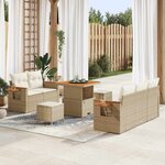 vidaXL Ensemble de canapé de jardin avec coussin 8 Pièces beige et crème