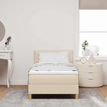vidaXL Lit boxspring avec matelas Crème 100 x 200 cm tissu