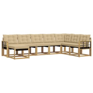 vidaXL Ensemble de canapés d'extérieur 8 Pièces Blanc et Beige