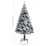 Vidaxl sapin de noël artificiel led et flocons de neige vert 120 cm