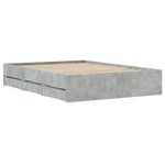 vidaXL Cadre de lit et tiroirs gris béton 120x200 cm bois d'ingénierie
