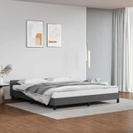 vidaXL Cadre de lit avec tête de lit sans matelas gris 180x200 cm