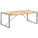 vidaXL Table à manger 200x100x75 cm Bois de manguier massif brut