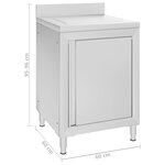 vidaXL Armoire de cuisine commerciale avec égouttoir Acier inoxydable