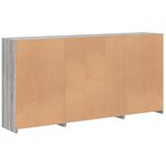 vidaXL Buffet avec lumières LED sonoma gris 202x37x100 cm