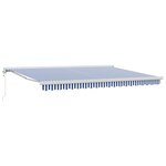 vidaXL Store Rétractable Automatique Bleu et Blanc 450x300 cm