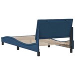 vidaXL Cadre de lit sans matelas bleu 100x200 cm tissu