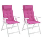 vidaXL Coussins de chaise à dossier haut lot de 2 rose tissu oxford