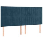 vidaXL Sommier à lattes de lit et matelas Bleu foncé 200x200cm Velours