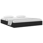 vidaXL Lit de Rangement avec tête de lit Noir 180 x 200 cm tissu